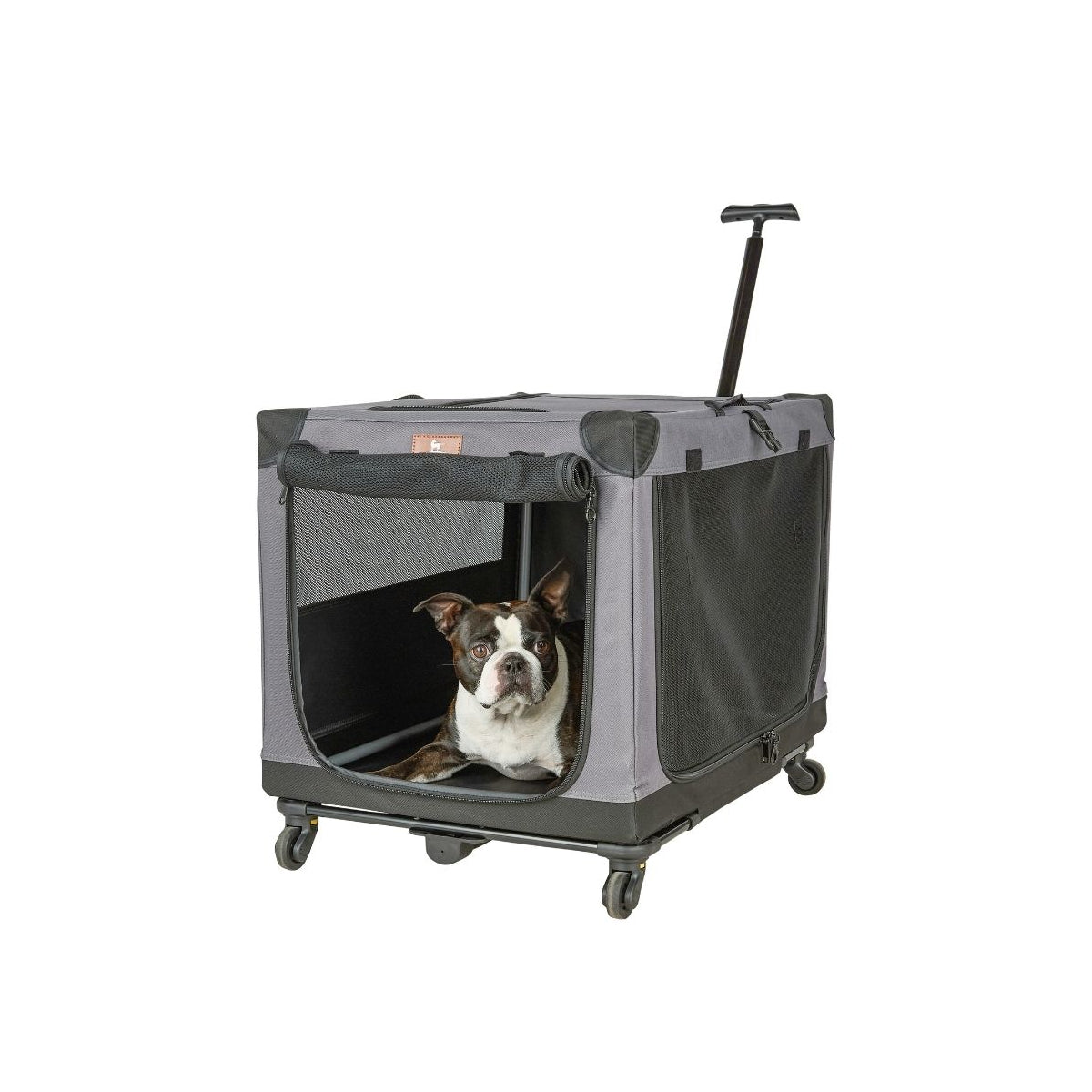 Knuffelwuff faltbarer Hunde Trolley Aberdeen - Transporttasche Hundewagen rollbar mit Griff & abnehmbarem Fahrgestell
