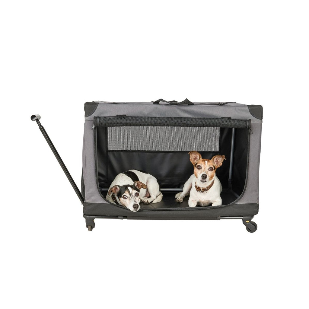 Knuffelwuff faltbarer Hunde Trolley Aberdeen - Transporttasche Hundewagen rollbar mit Griff & abnehmbarem Fahrgestell