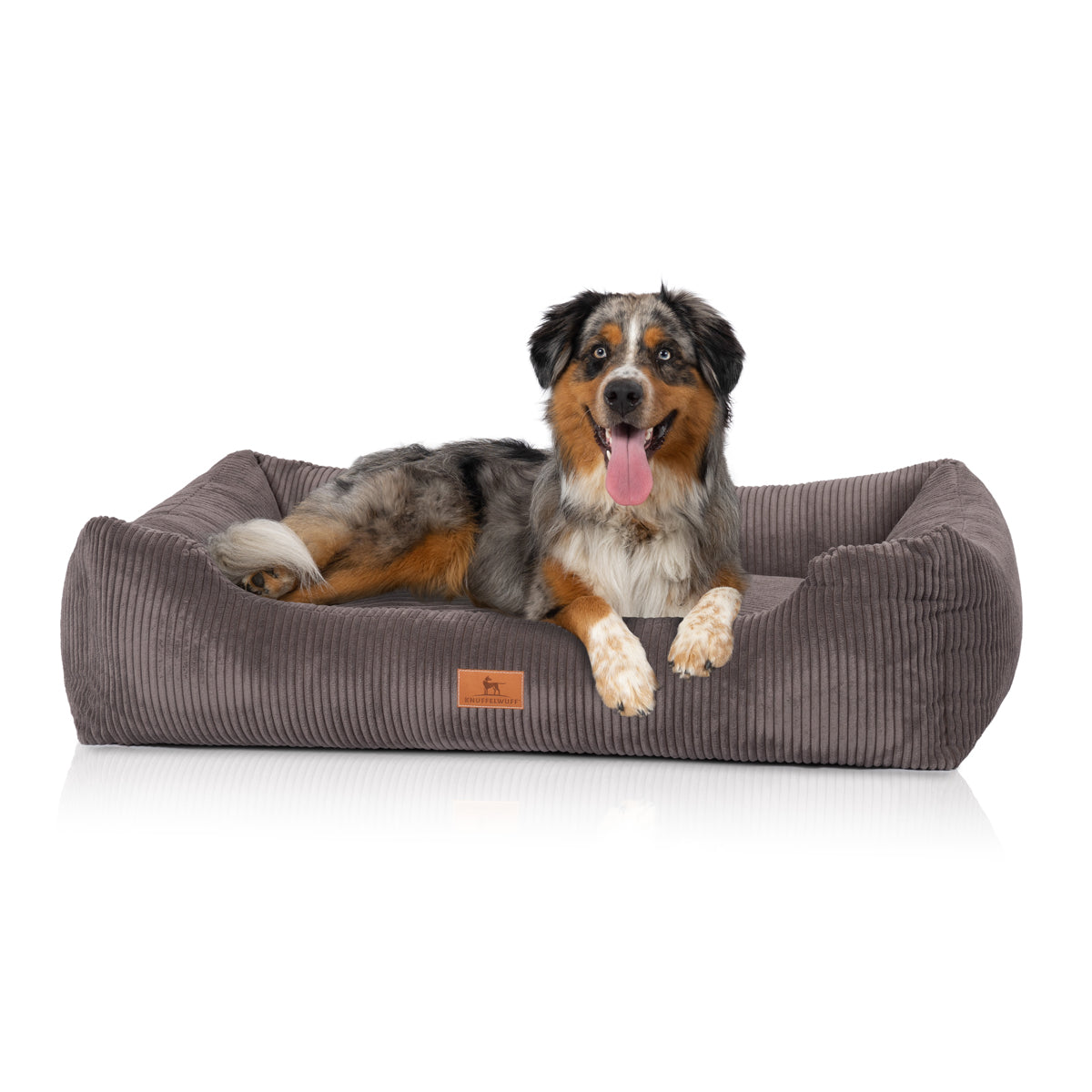 Knuffelwuff Hundebett aus Cord mit Handwebcharakter Olivia
