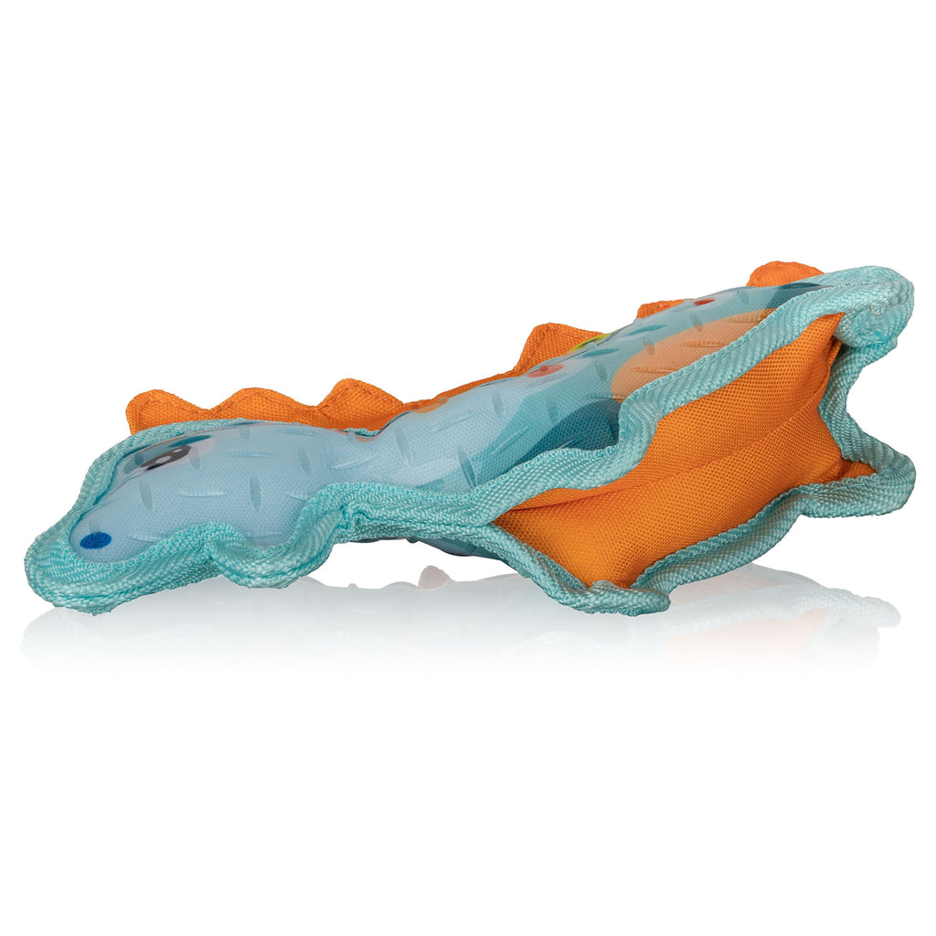 Knuffelwuff Hundespielzeug Dinosaurier Stegosaurus aus Gummi und Gewebe
