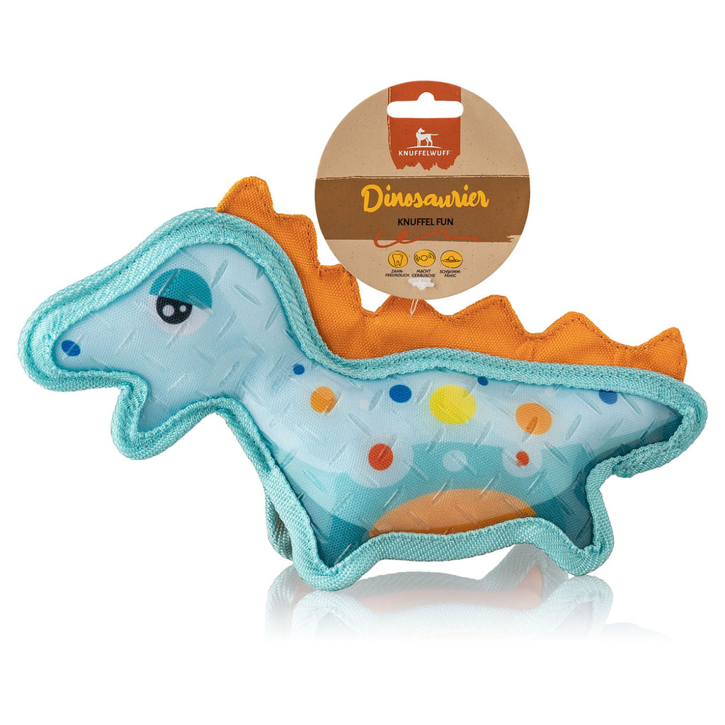 Knuffelwuff Hundespielzeug Dinosaurier Stegosaurus aus Gummi und Gewebe