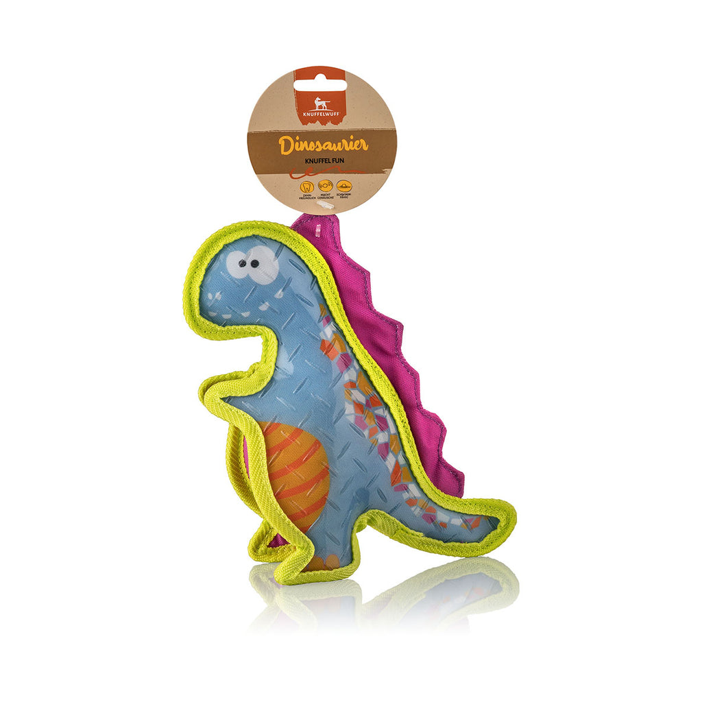 Knuffelwuff Hundespielzeug Dinosaurier T-Rex aus Gummi und Gewebe