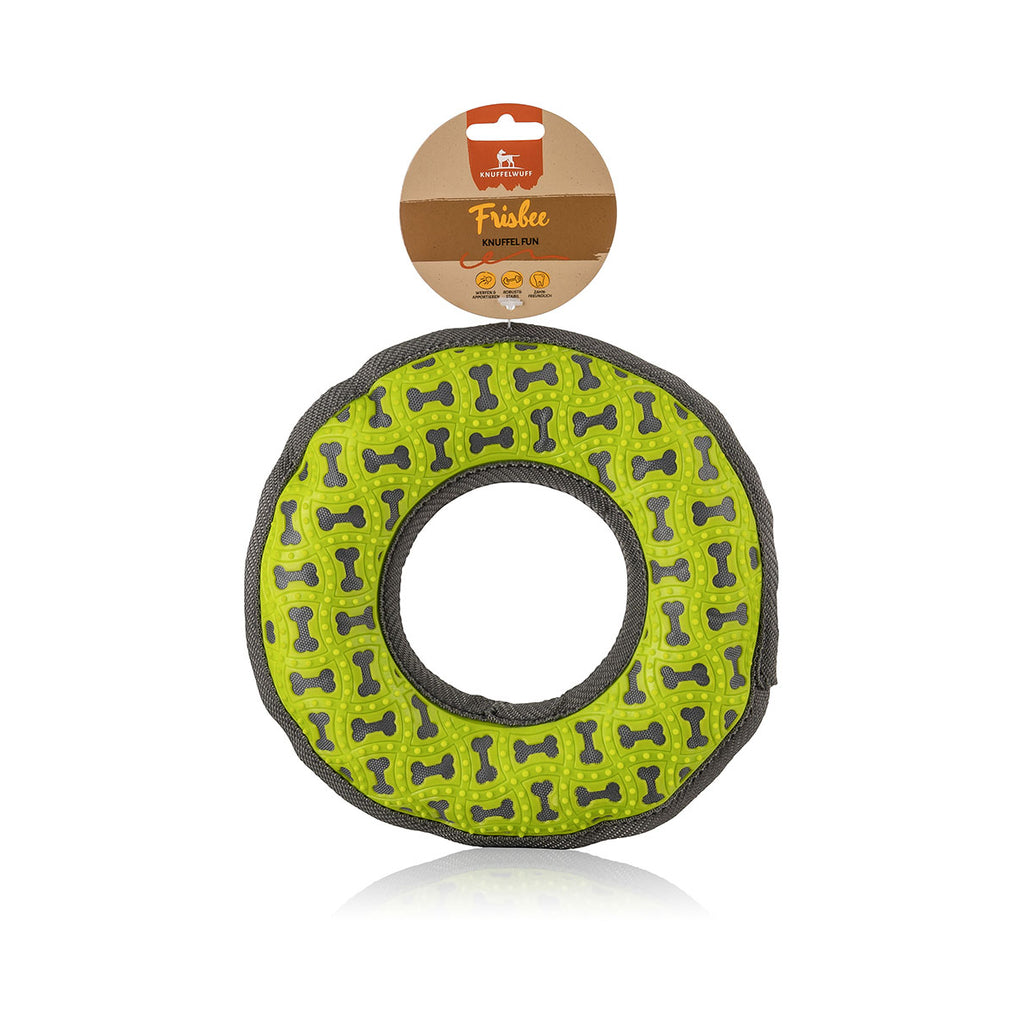 Knuffelwuff Hundespielzeug Frisbee aus Gummi und Gewebe