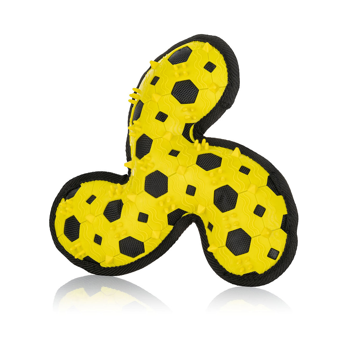 Knuffelwuff Hundespielzeug Tri Flyer Yellow aus Gummi und Gewebe