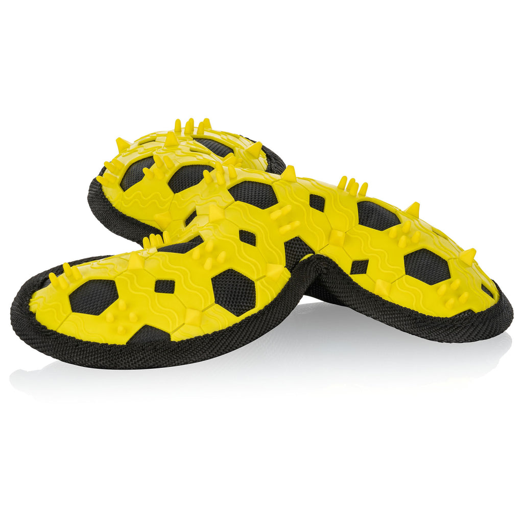 Knuffelwuff Hundespielzeug Tri Flyer Yellow aus Gummi und Gewebe