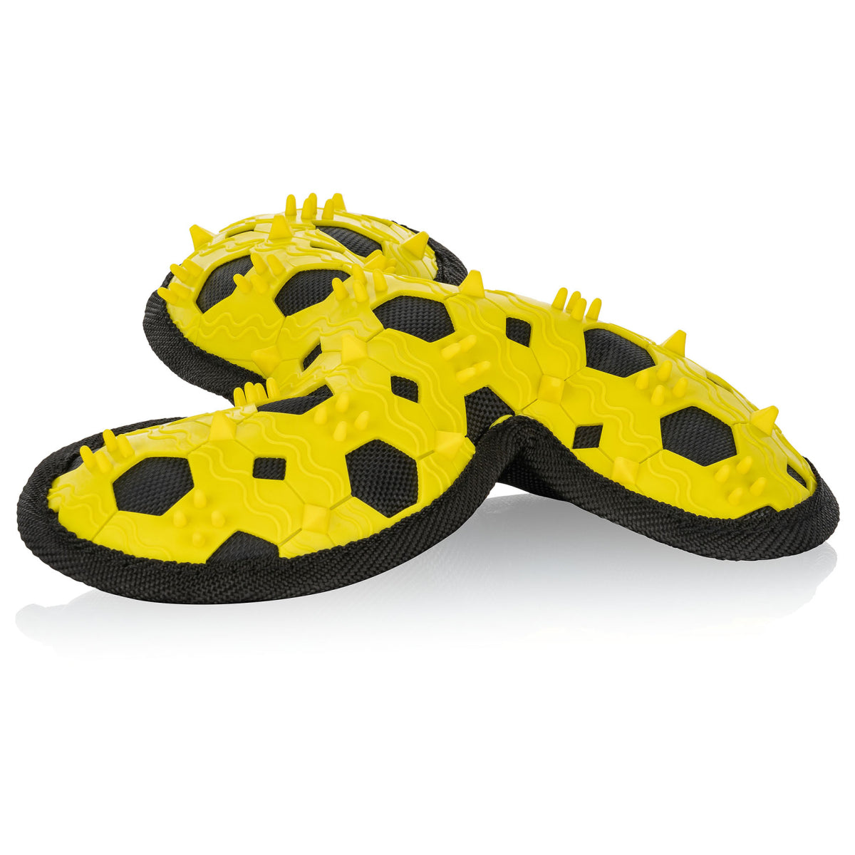 Knuffelwuff Hundespielzeug Tri Flyer Yellow aus Gummi und Gewebe