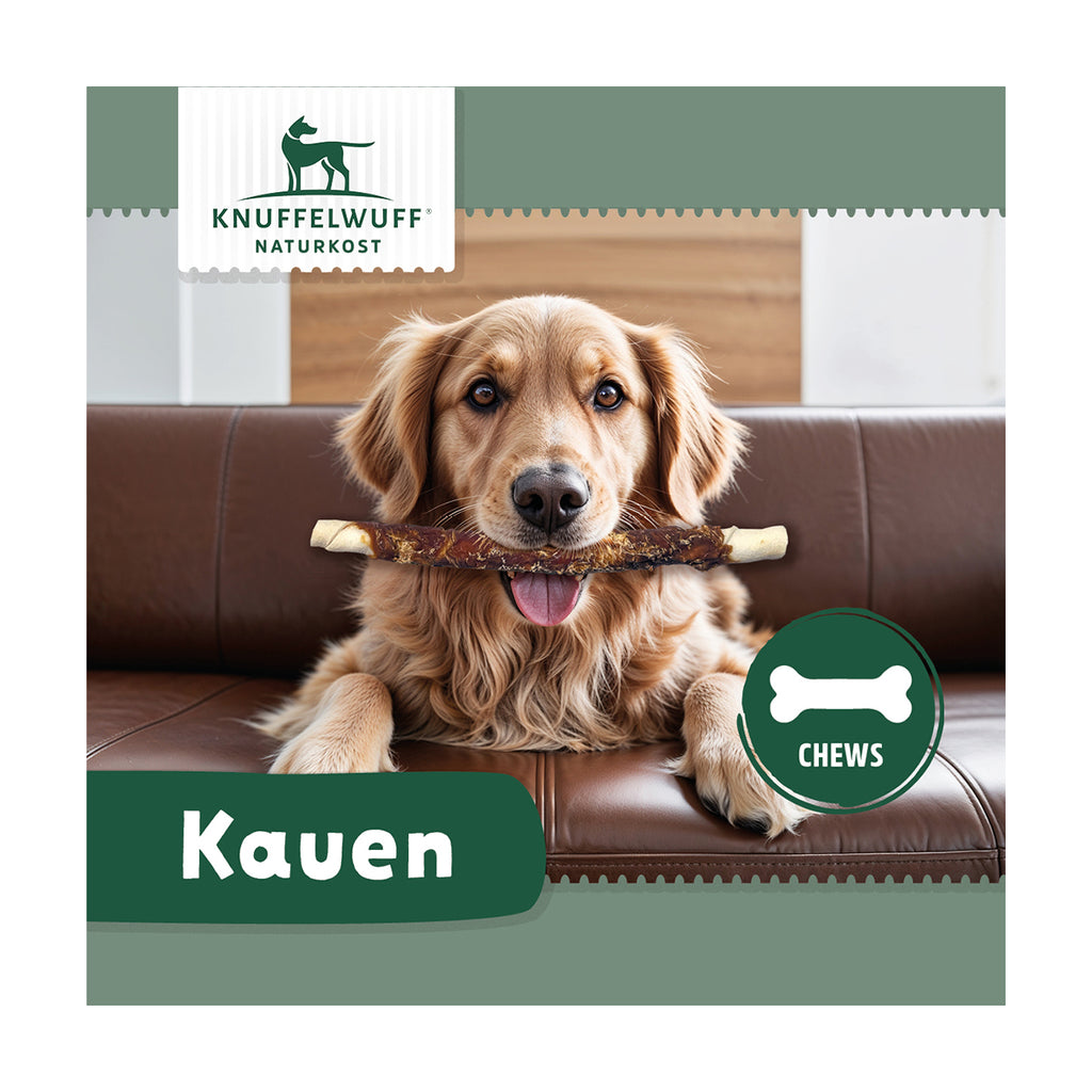 Knuffelwuff Kaurolle mit Hühnerbrustfilet ca. 28cm - Premium Rinderrohhaut und Hähnchenfleisch, 480g