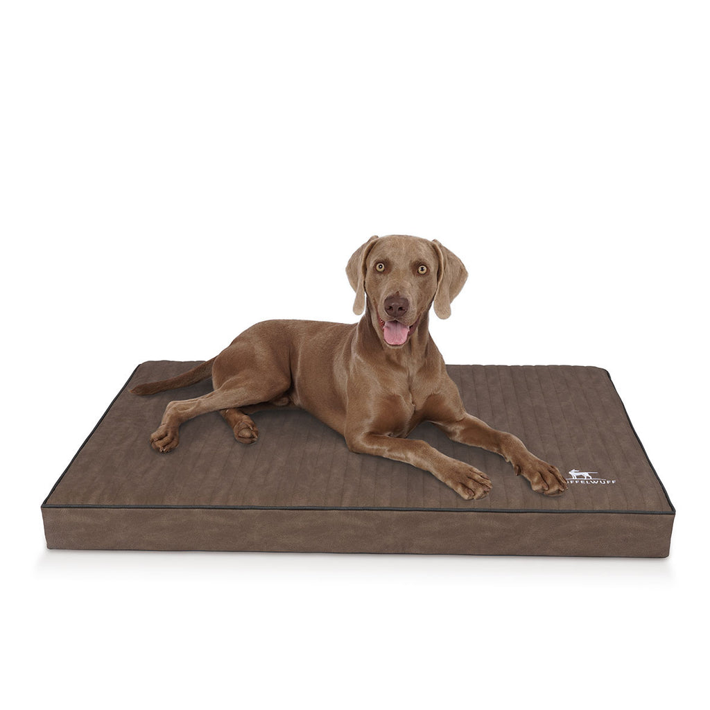 Knuffelwuff orthopädische Hundematte Palomino aus laser-gestepptem Kunstleder
