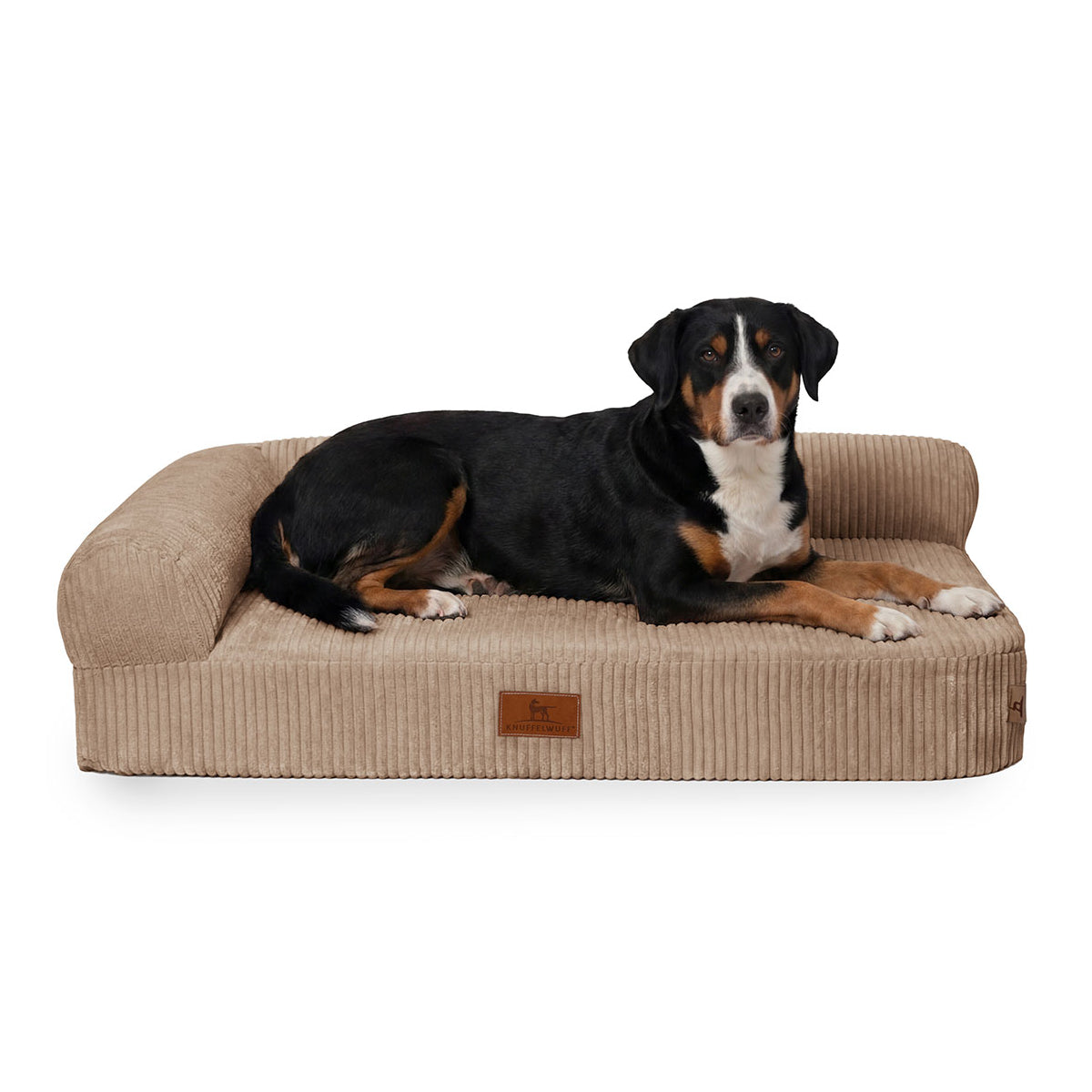 Knuffelwuff orthopädisches Eck Hundebett Cortland aus Cordstoff