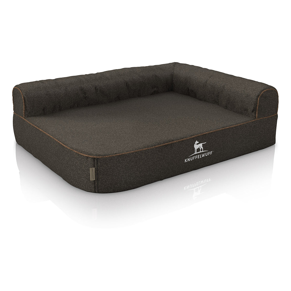 Knuffelwuff Orthopädisches Eck Hundebett Marlie aus Velours mit Handwebcharakter