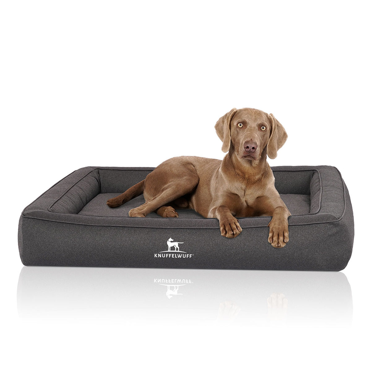 Knuffelwuff Orthopädisches Hundebett aus Velours mit Handwebcharakter Yukon