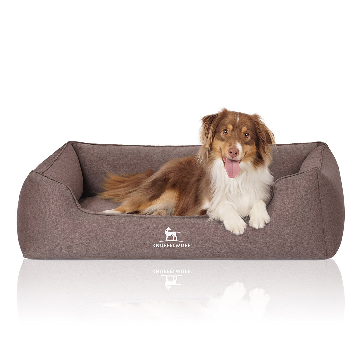 Knuffelwuff Orthopädisches Hundebett Leano aus Velours mit Handwebcharakter