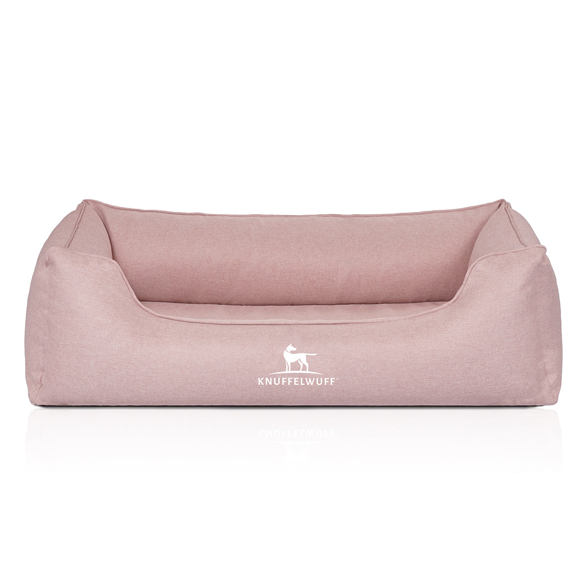 Knuffelwuff Orthopädisches Hundebett Luisa aus Velours mit feinem Handwebcharakter Sunshine Edition