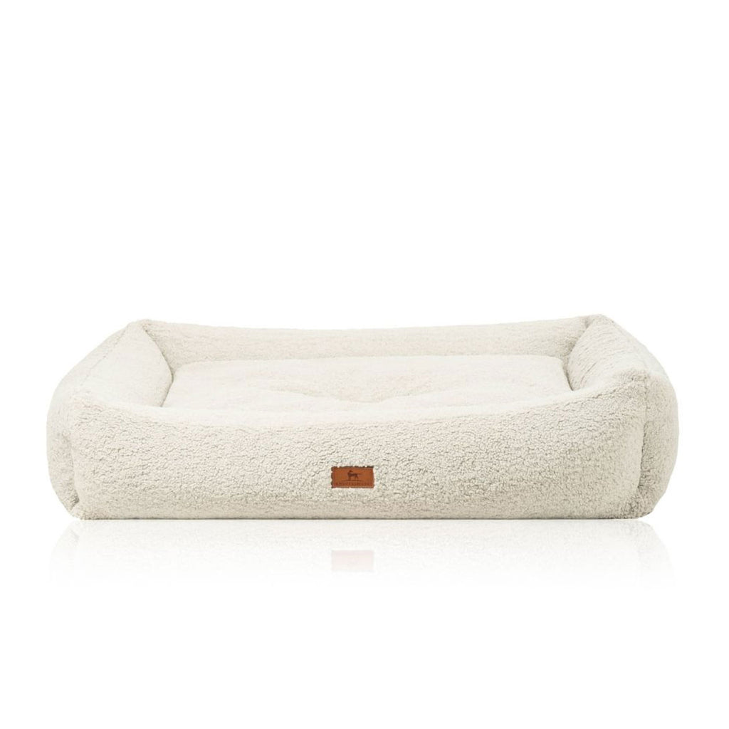 Knuffelwuff orthopädisches Hundebett Matteo mit Memory-Foam Schaumstoffflocken aus kuschligem Teddy Material
