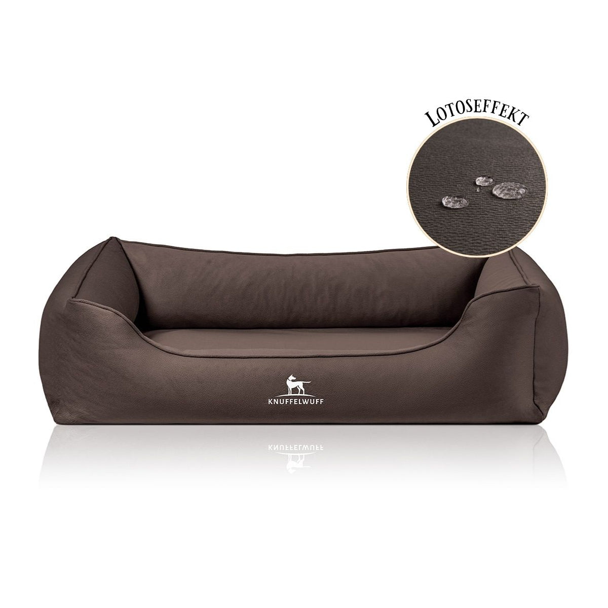 Knuffelwuff orthopädisches Hundebett Oliver aus pflegeleichtem Easy Clean Stoff in Wildlederoptik