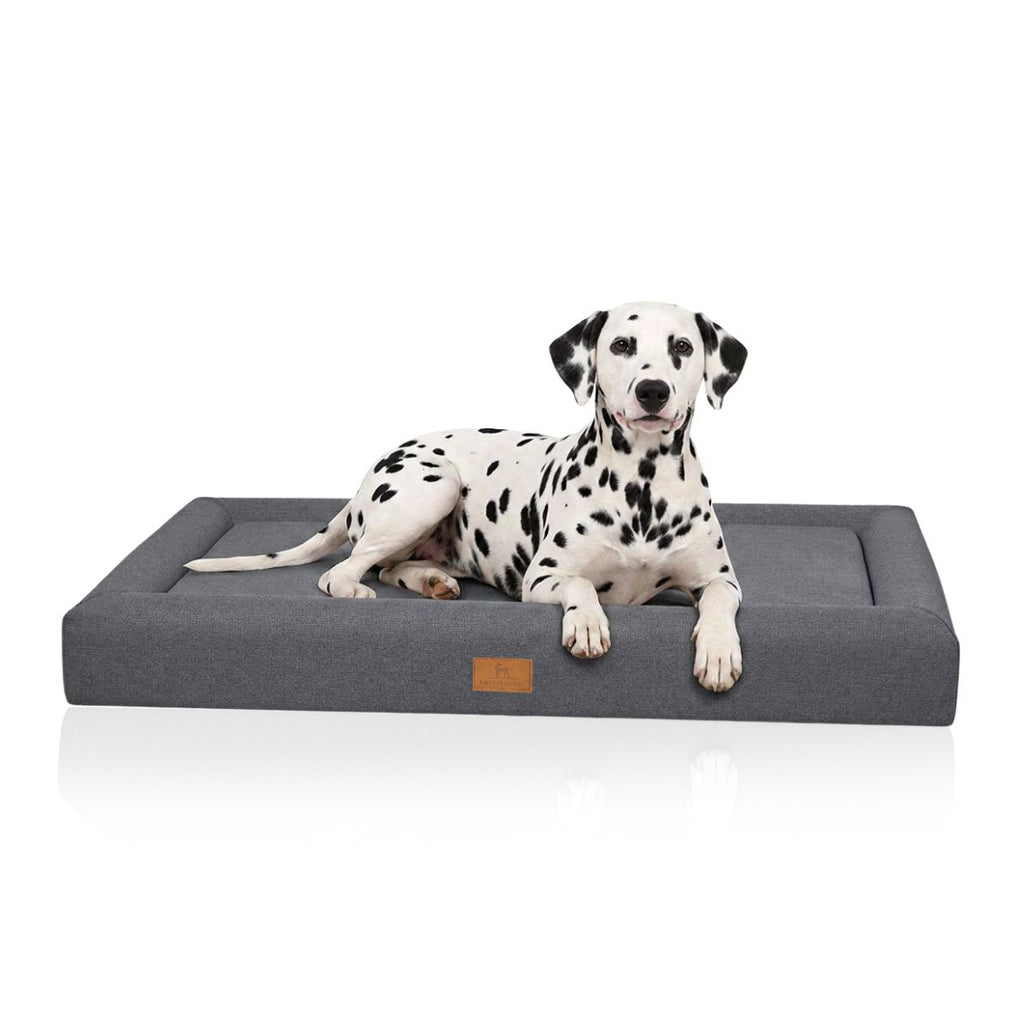 Knuffelwuff orthopädisches Hundebett Tiva aus pflegeleichtem Easy Clean Stoff mit Handwebcharakter