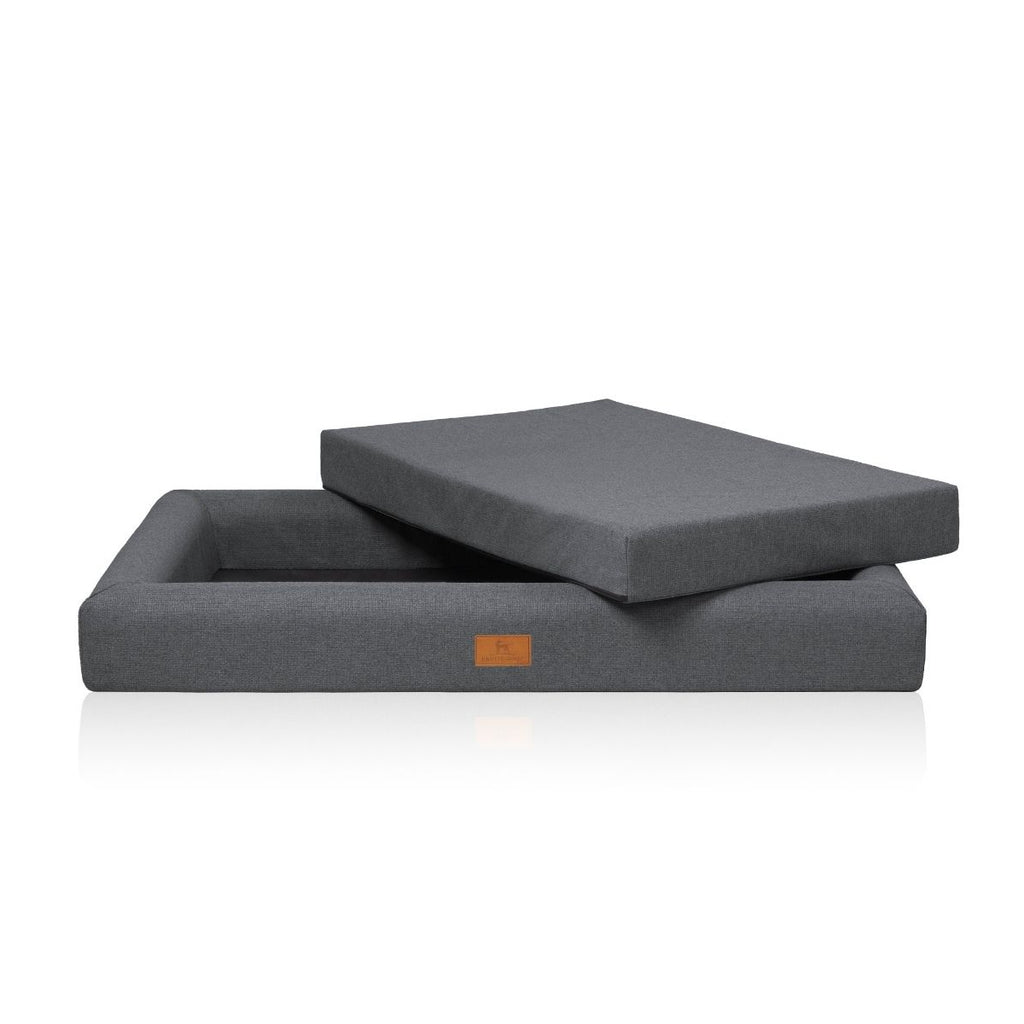 Knuffelwuff orthopädisches Hundebett Tiva aus pflegeleichtem Easy Clean Stoff mit Handwebcharakter