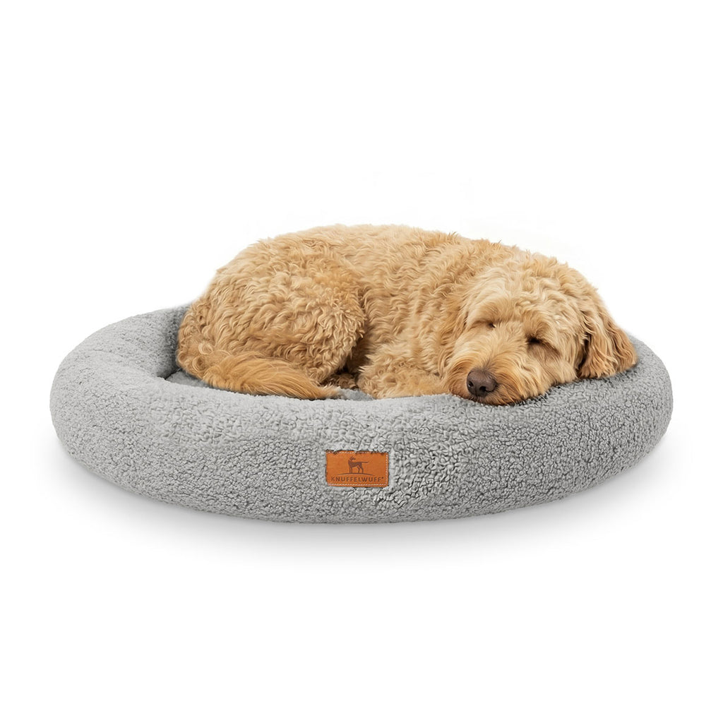 Knuffelwuff Orthopädisches Rundes Hundebett Cody aus kuscheligem Teddy-Material