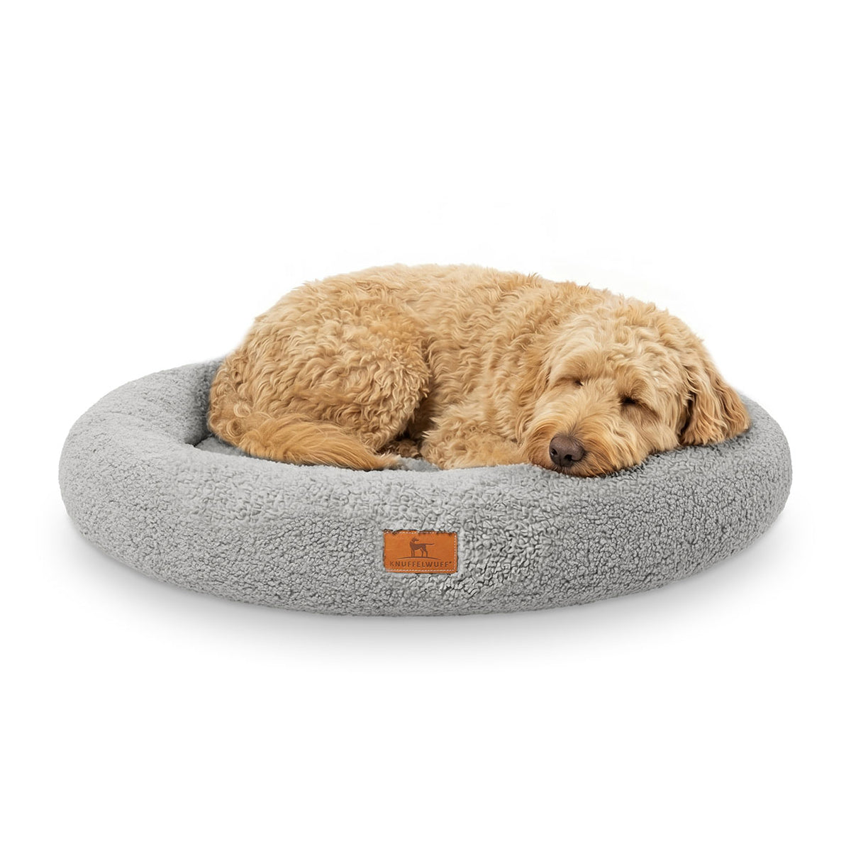 Knuffelwuff Orthopädisches Rundes Hundebett Cody aus kuscheligem Teddy-Material