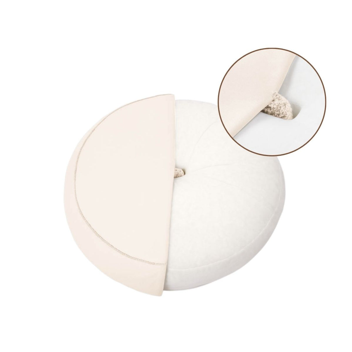 Knuffelwuff orthopädisches rundes Hundebett Tivano mit Memory-Foam Schaumstoffflocken aus kuscheligem Teddy Material