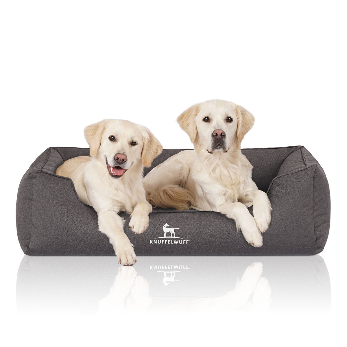 Knuffelwuff Orthopädisches Wasserabweisendes Hundebett Leon aus Velours mit Handwebcharakter