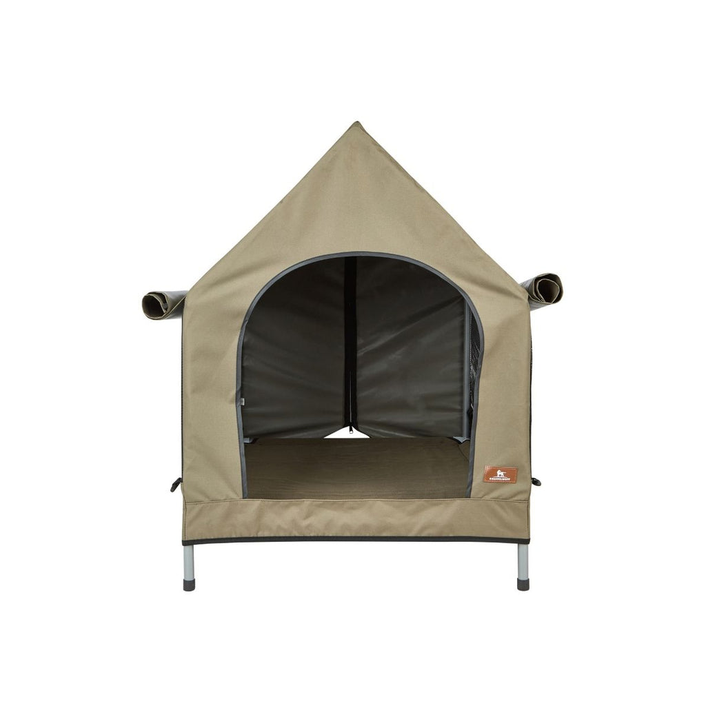 Knuffelwuff Outdoor Hundehütte mit stabilem Metallrahmen und atmungsaktivem Stoffdach