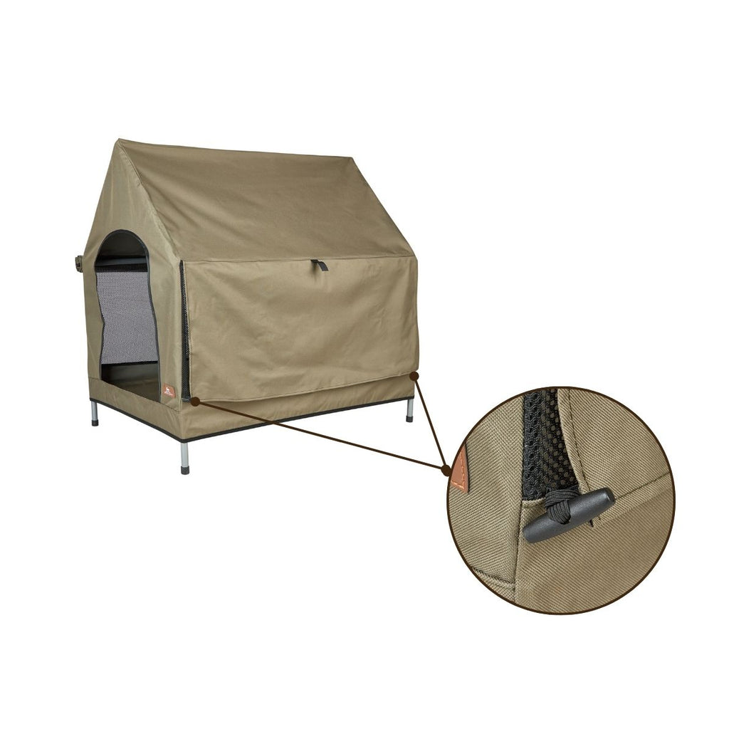 Knuffelwuff Outdoor Hundehütte mit stabilem Metallrahmen und atmungsaktivem Stoffdach