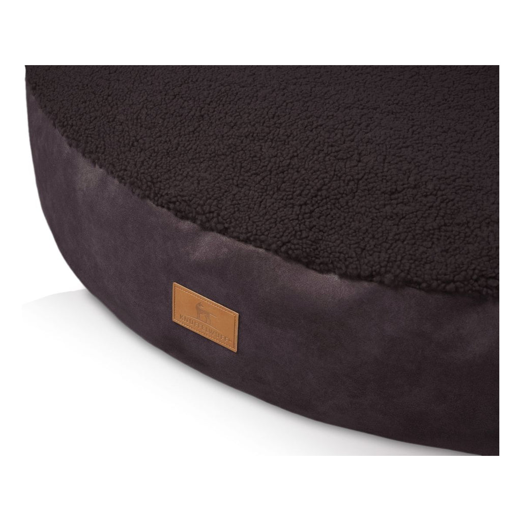 Knuffelwuff rundes Hundebett Bolster aus kuscheligem Teddy-Material mit Seitenwänden in Wildlederoptik