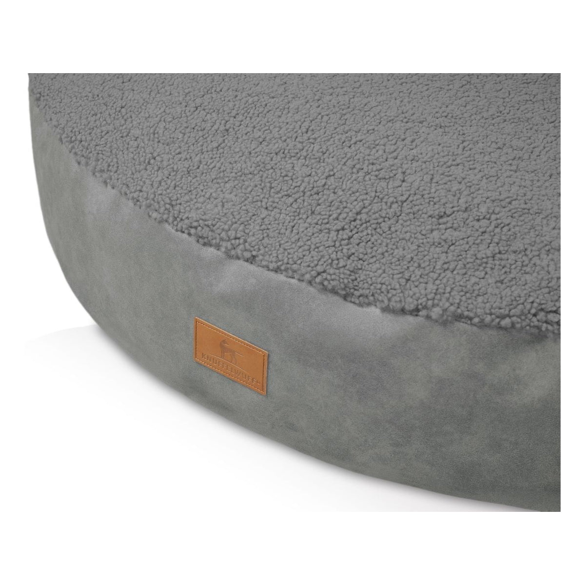Knuffelwuff rundes Hundebett Bolster aus kuscheligem Teddy-Material mit Seitenwänden in Wildlederoptik