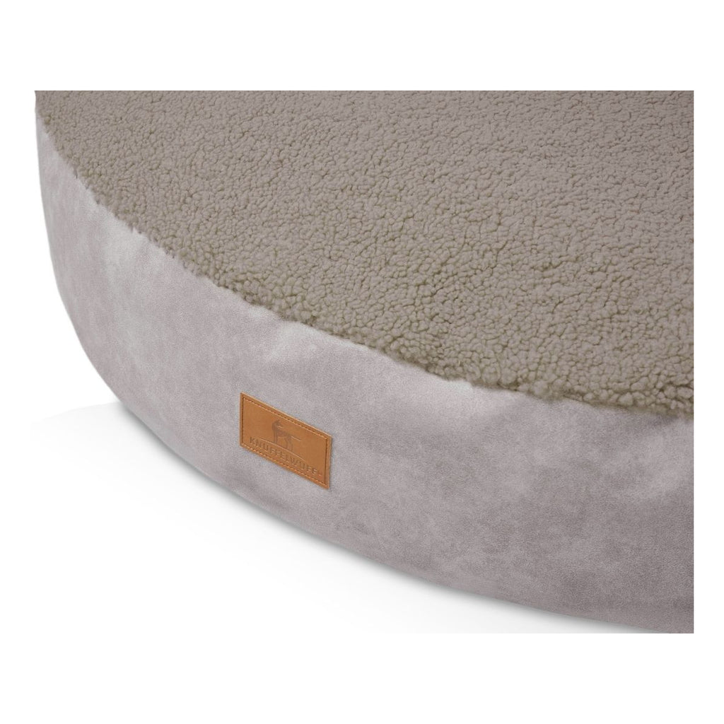 Knuffelwuff rundes Hundebett Bolster aus kuscheligem Teddy-Material mit Seitenwänden in Wildlederoptik