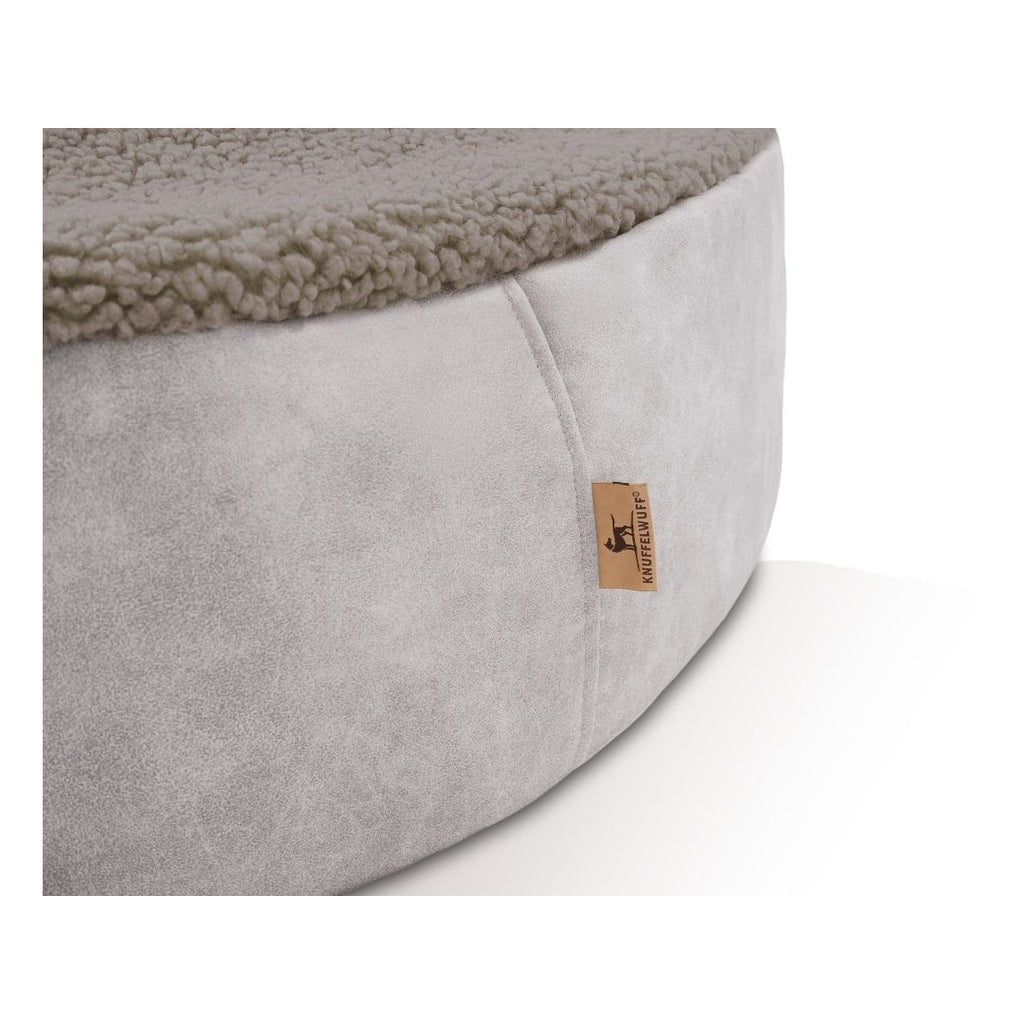Knuffelwuff rundes Hundebett Bolster aus kuscheligem Teddy-Material mit Seitenwänden in Wildlederoptik