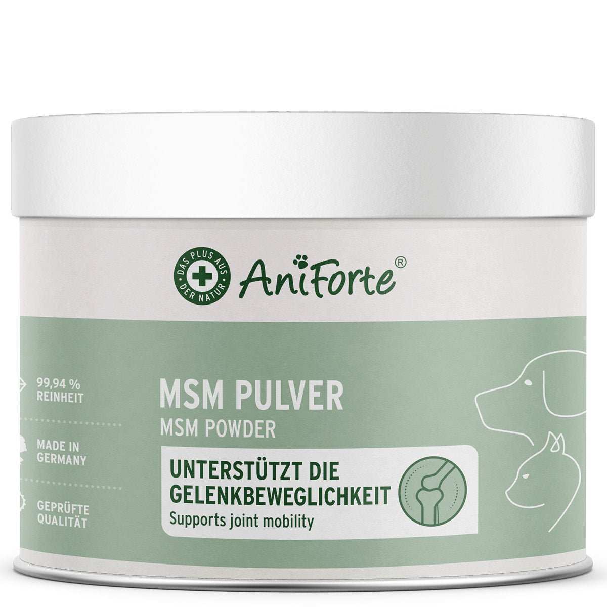 AniForte MSM Pulver 300 g – Futterergänzung für Hunde mit organischem Schwefel