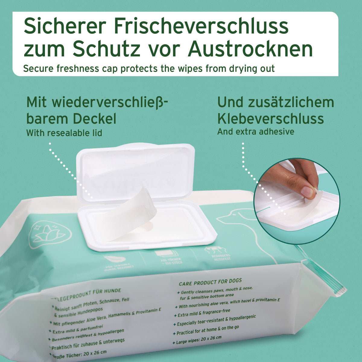 AniForte Pflegetücher Aloe Vera 100 Stück – Herstellerbild 6
